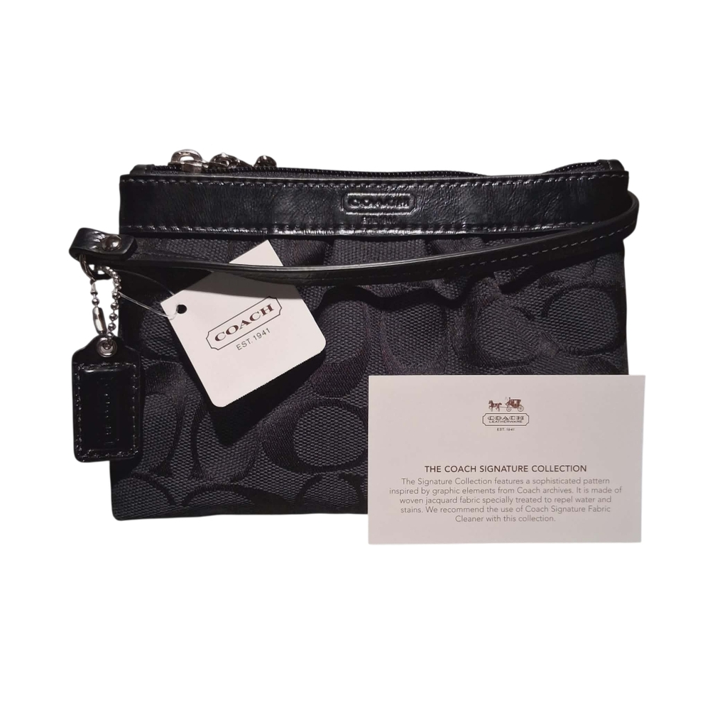 Coach Signature Pleated Wristlet